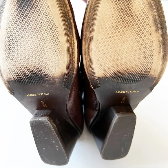 Sesto‎ Meucci Dark Brown Cutwork Boots Size 8 Women’s 7” Tall Made In Italy Lace - Picture 9 of 12